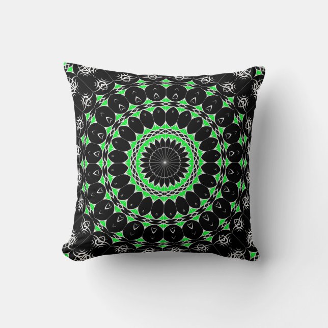 Coussin Mandala Tribal Celtique ( Vert ) (Recto)