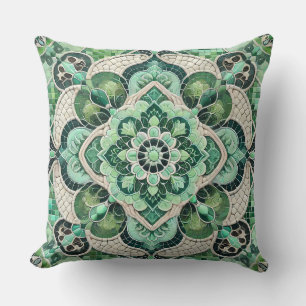 Coussin Mandala vert : Harmonie de la nature