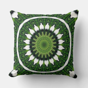 Coussin Mandala Vert Tropical