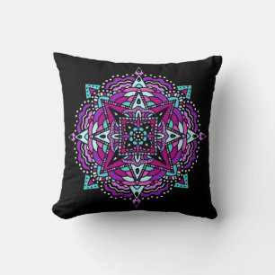 Coussin Mandala violet et Turquoise