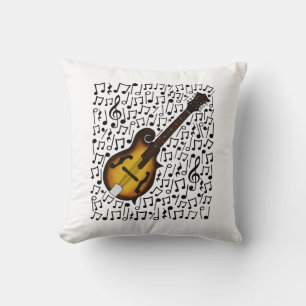 Coussin Mandolin Notes musicales Mandolinist Folk Musicien