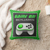 Coussin Manette de jeu vidéo verte et blanche Chambre d'en (Couverture)