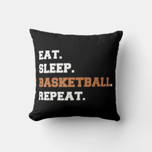 Coussin Manger. Dormir. Ballon de basket. Répéter. t Fun q