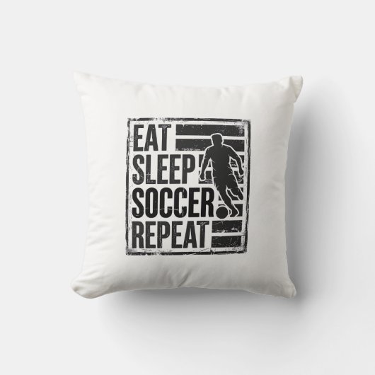 Coussin Manger Dormir Football Répéter Conception de Chemi (Recto)