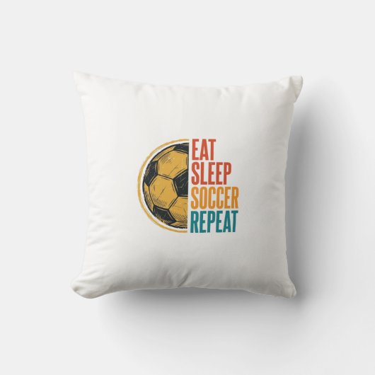 Coussin Manger Dormir Football Répéter Conception de Maill (Recto)