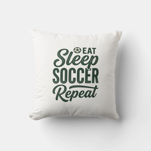 Coussin Manger Dormir Football Répéter Conception de T-Shi (Recto)