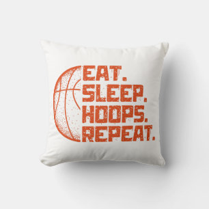 Coussin Manger Dormir Hoops Répéter Basketball Citations D