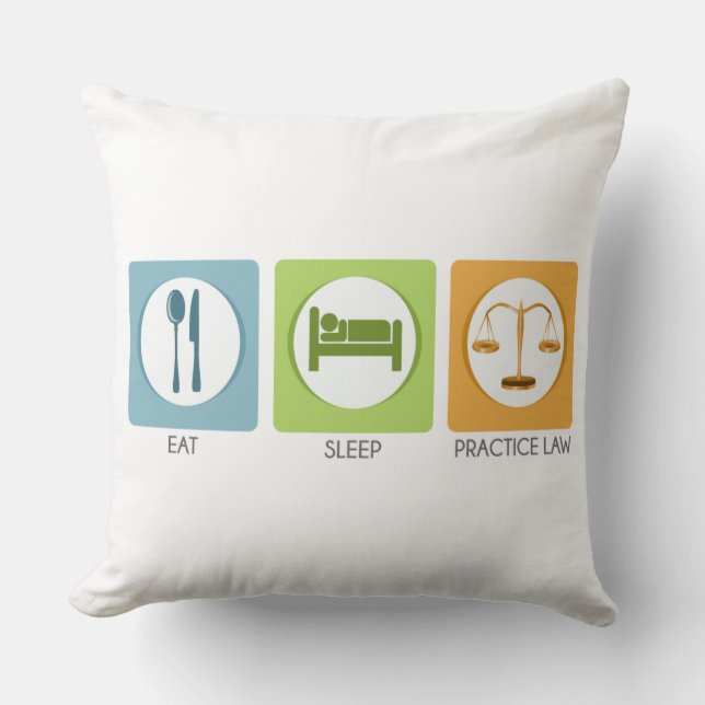 Coussin Manger dormir, pratiquer le droit (Recto)