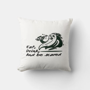 Coussin Mangez, buvez et soyez effrayant Club effrayant co
