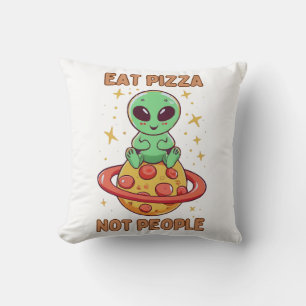 Coussin Mangez de la pizza pas des gens
