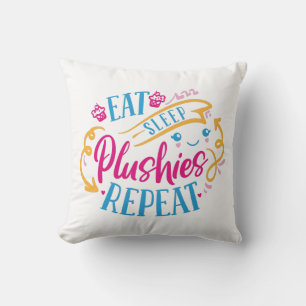 Coussin Mangez des Plushies du sommeil Répéter   Mignonne 