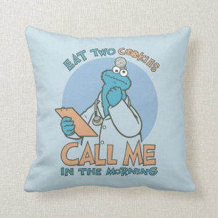 Coussin Mangez deux cookies, appelez-moi le matin