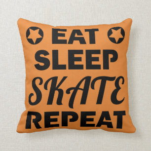 Coussin Mangez la répétition de patin de sommeil, roulea