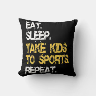 Coussin Mangez le sommeil Prenez les enfants au sport Répé