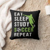 Coussin Mangez Sleep Study Soccer Répéter Garçon Soccer Jo (Couverture)