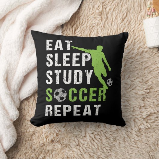 Coussin Mangez Sleep Study Soccer Répéter Garçon Soccer Jo (Couverture)