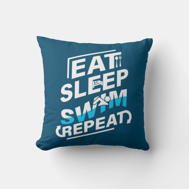 Coussin Mangez Sleep Swim (Recto)