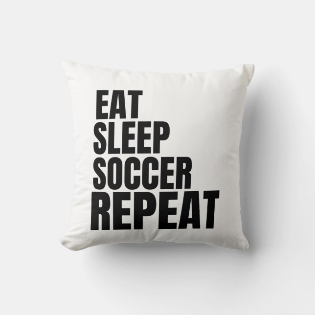 Coussin mangez sommeil soccer répéter (Recto)