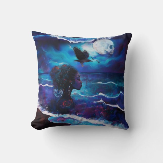 Coussin Manifeste intention Occult Dark Witchy AI Art (Recto)