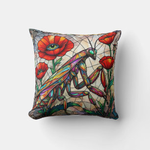 Coussin Mante colorée vitrail poppies Steampunk