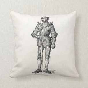 Coussin Manteau de l'épée brillante d'armure de chevalier