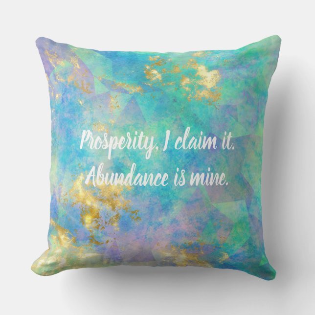 Coussin Mantra Prospérité Avec Texte Personnalisable (Recto)