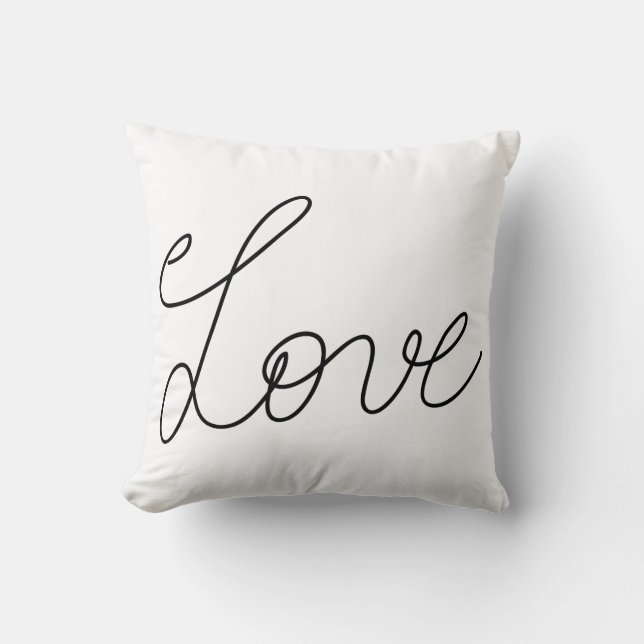 Coussin Manuscrit moderne de calligraphie d'amour (Recto)
