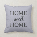 Coussin Manuscrit rustique chic moderne de bonbon à maison<br><div class="desc">Maison douce de maison rustique chic moderne de gris bleu,  manuscrit,  carreau de famille.
Vous pouvez facilement changer le texte.</div>