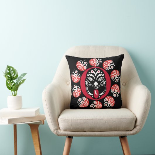 Coussin Maori Haka | Nouvelle-Zélande | Art natif | Tabl D (Chaise)