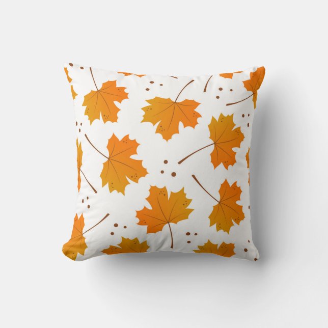 Coussin Maple Mirth : Feuilles d'automne de dessin (Recto)