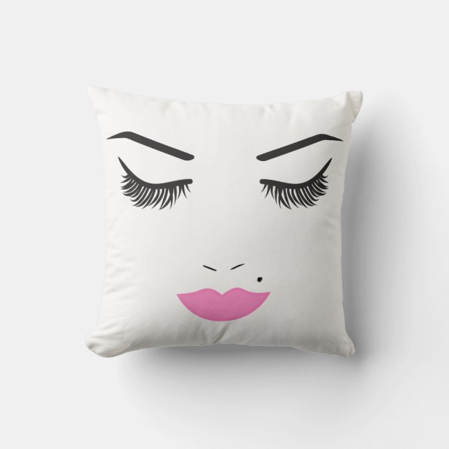 Coussin Maquillage de Beauté pour le Visage Cils & Lèvres  (Recto)