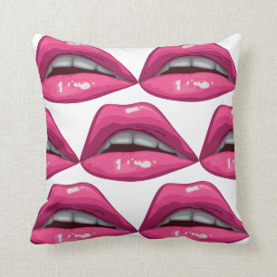 Coussin Maquillage de lèvres de rose d'art de bruit