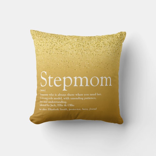 Coussin Marâtre Définition Paillettes Dorées (Recto)