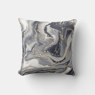Coussin Marbled Gray, White and Gold