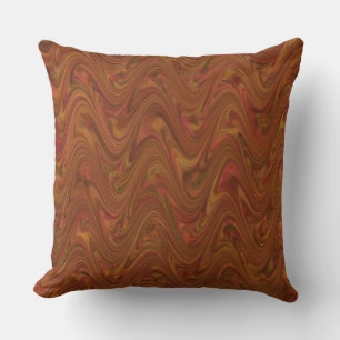 Coussin Marbling Brown Orange Green Motif