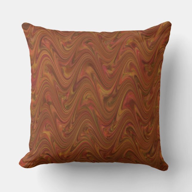 Coussin Marbling Brown Orange Green Motif (Recto)