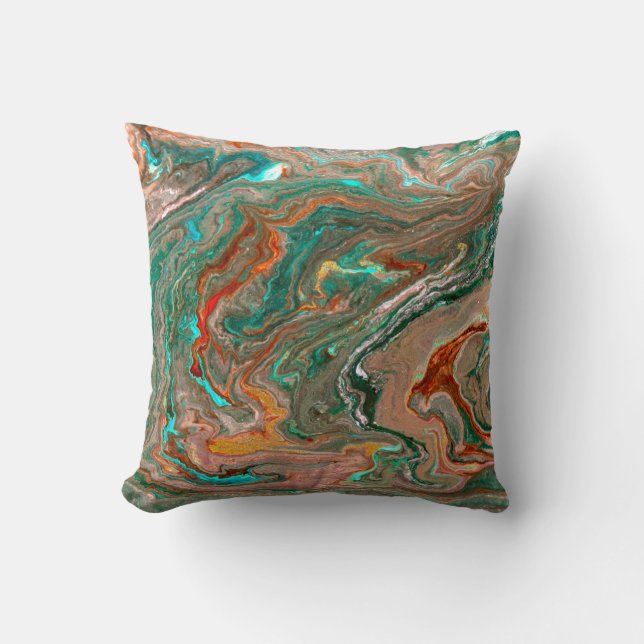 Coussin Marbre abstrait arrière - plan acrylique. Marbling (Recto)