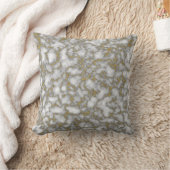 Coussin Marbre abstrait pailleté blanc et or tendance  (Couverture)
