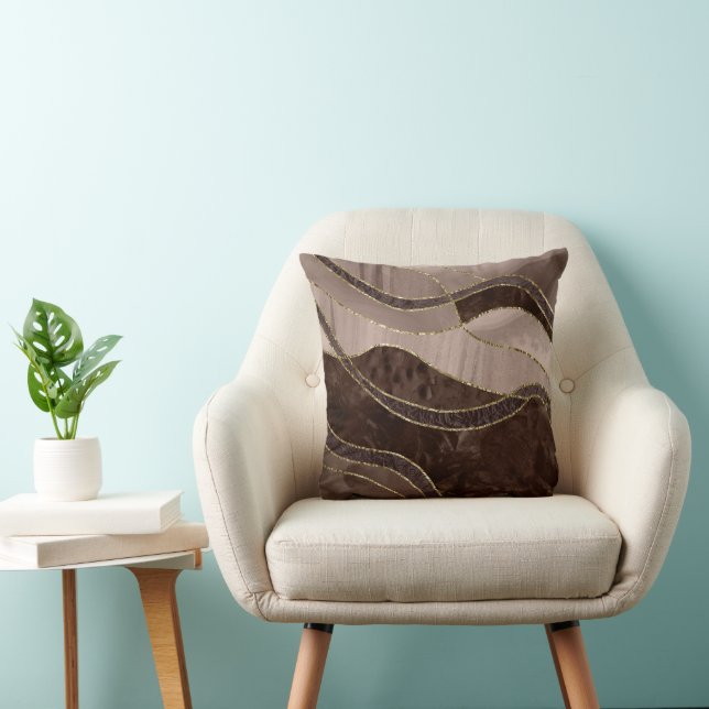 Coussin Marbre Agate Or Glam 4 - paysage (Chaise)