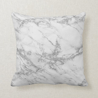 Coussin Marbre argenté gris blanc chic élégant de parties