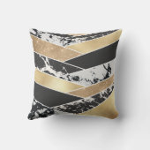 Coussin Marbre blanc Parties scintillant doré moderne géom (Verso)