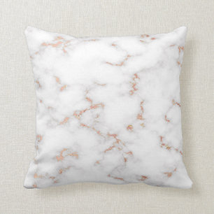 Coussin Marbre blanc rose  de luxe Parties scintillant blu