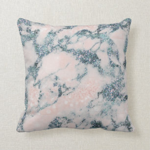 Coussin Marbre bleu blanc de pêche de parties