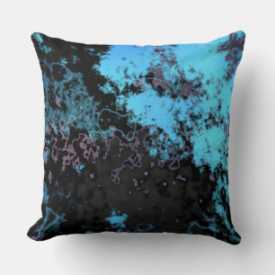 Coussin Marbre bleu, gris et violet Abstrait