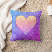 Coussin Marbre Coeur arc-en-ciel mignon (Couverture)