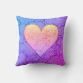 Coussin Marbre Coeur arc-en-ciel mignon (Verso)