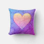 Coussin Marbre Coeur arc-en-ciel mignon (Recto)