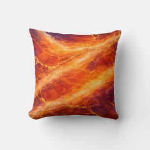 Coussin Marbre Coucher de Soleil avec Veinures Dorées