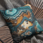 Coussin Marbre de Geode Look en Pierre Turquoise<br><div class="desc">Cette conception a été créée par art numérique. Elle peut être personnalisée en cliquant sur le bouton personnaliser et en modifiant la couleur, en ajoutant un nom, des initiales ou vos mots préférés. Contactez-moi à l'adresse colorflowcreations@gmail.com si vous souhaitez que ce design soit disponible sur un autre produit. Achetez ma...</div>