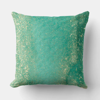 Coussin Marbre doré vert d'océan